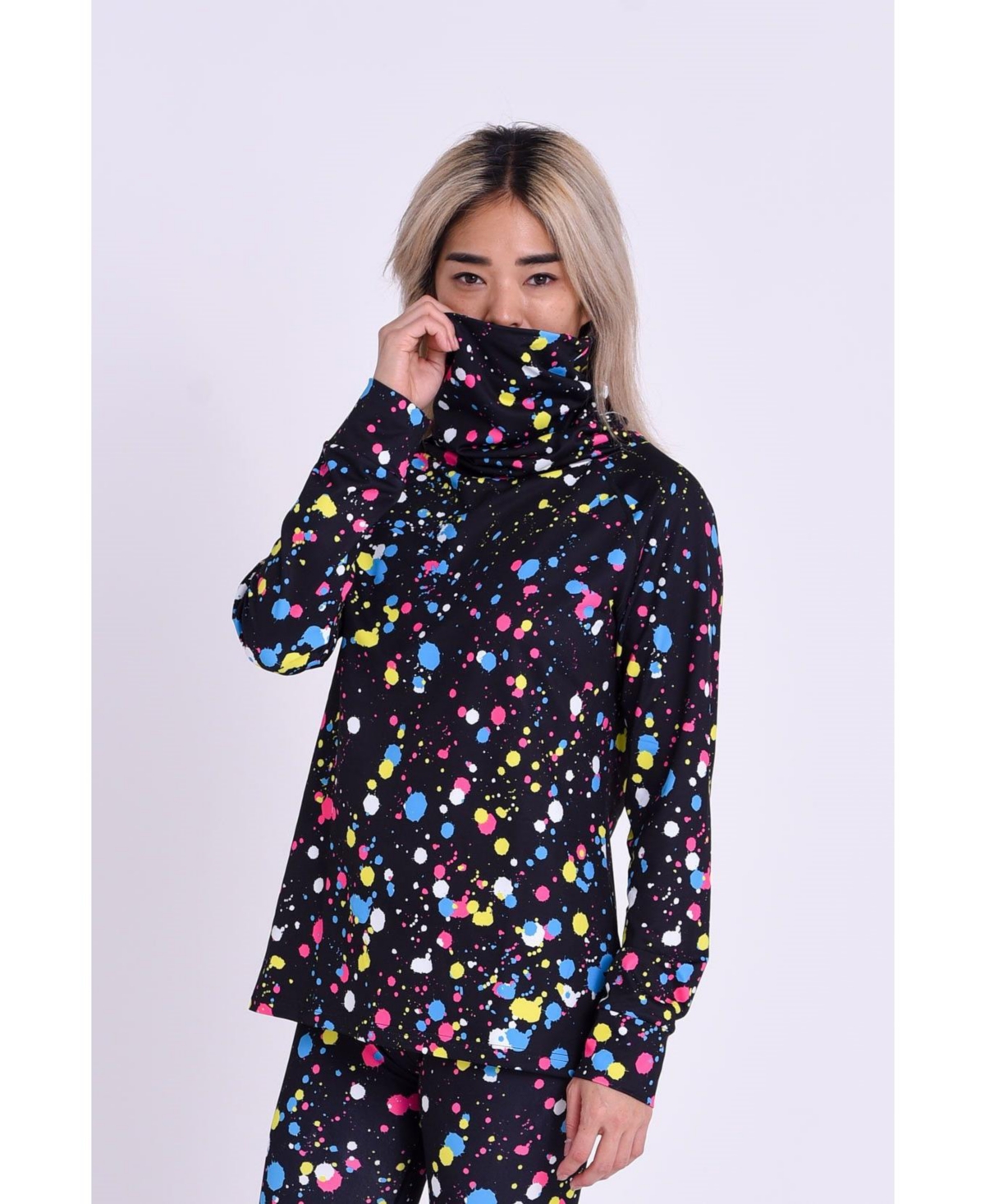 Oosc Clothing Women's High Neck Baselayer Top - Catalina Wine Mixer