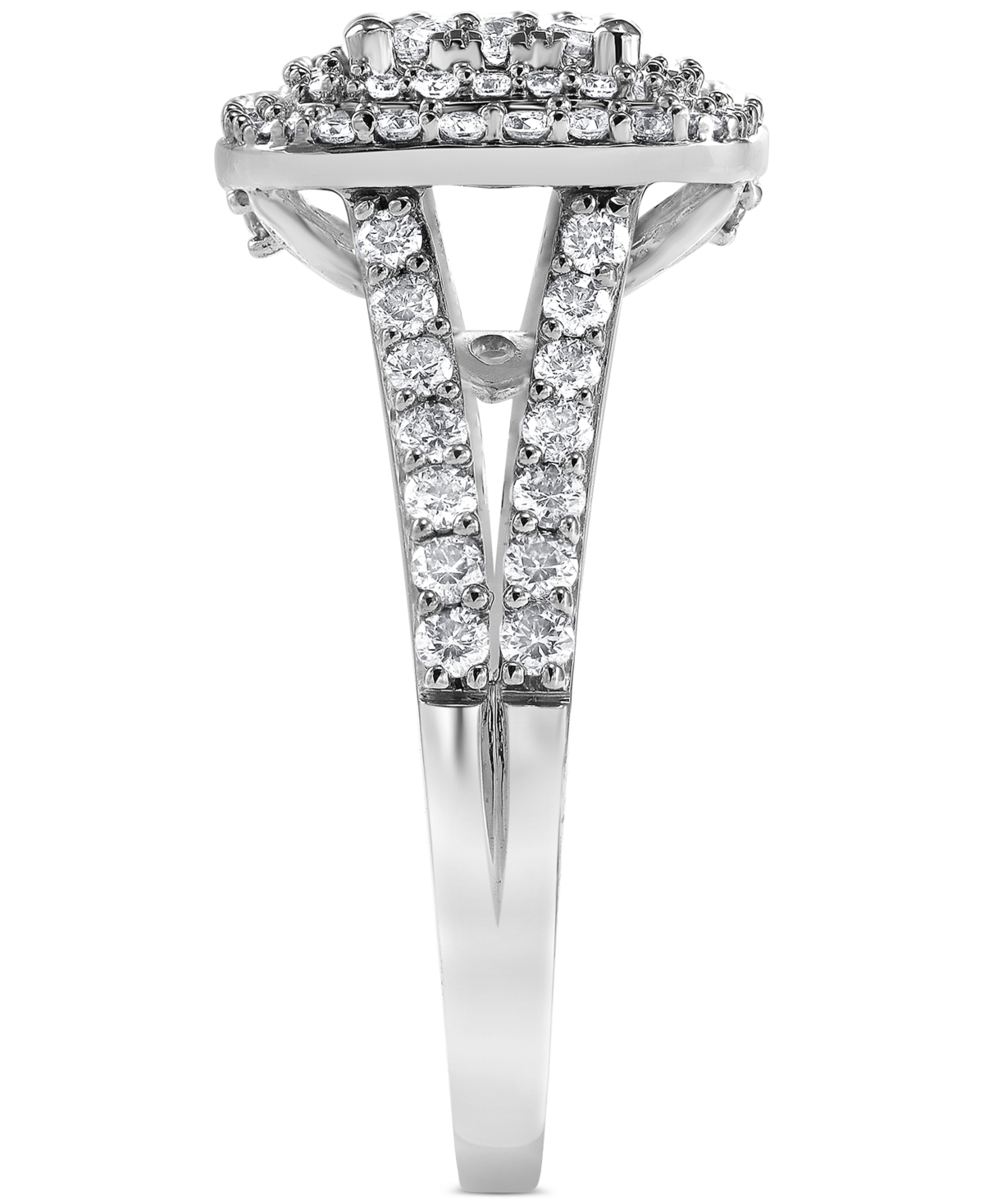 Macy's Diamond Halo Cluster Engagement Ring (1 Ct. T.w.) In 14k White Gold In White Gold