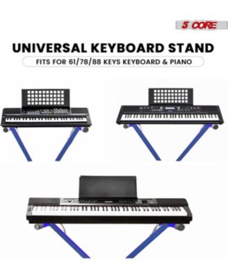 Keyboard Stand Single X Style Adjustable Piano Riser + Keyboard Piano Bench