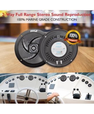 6.5'' Low-Profile Waterproof Marine Speakers, 240W, Black (Pair)