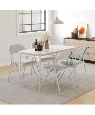 Folding Chairs 4-Pack – Padded Metal Frame Chairs with Backrest, Foldable Design for Home, Office & Indoor/Outdoor Events