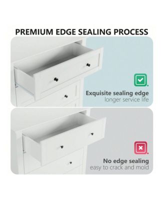 5-Drawer Wood Deep Storage Nickel Handle Modern Chest of Drawers