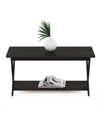 35.4-Inch Particleboard Criss-Crossed Space-Saving Coffee Table