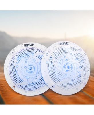 4" Waterproof Marine LED Speakers - 100W, Low-Profile, Blue LED, 2-Way (PLMRS43WL)