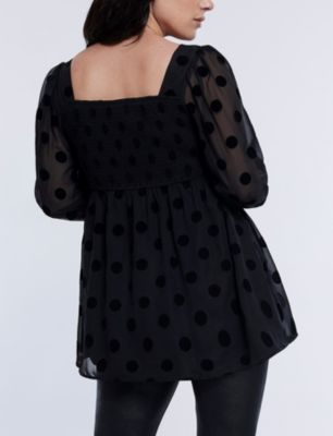 Maternity Smocked Square Neck Long Sleeve Babydoll Top - Motherhood