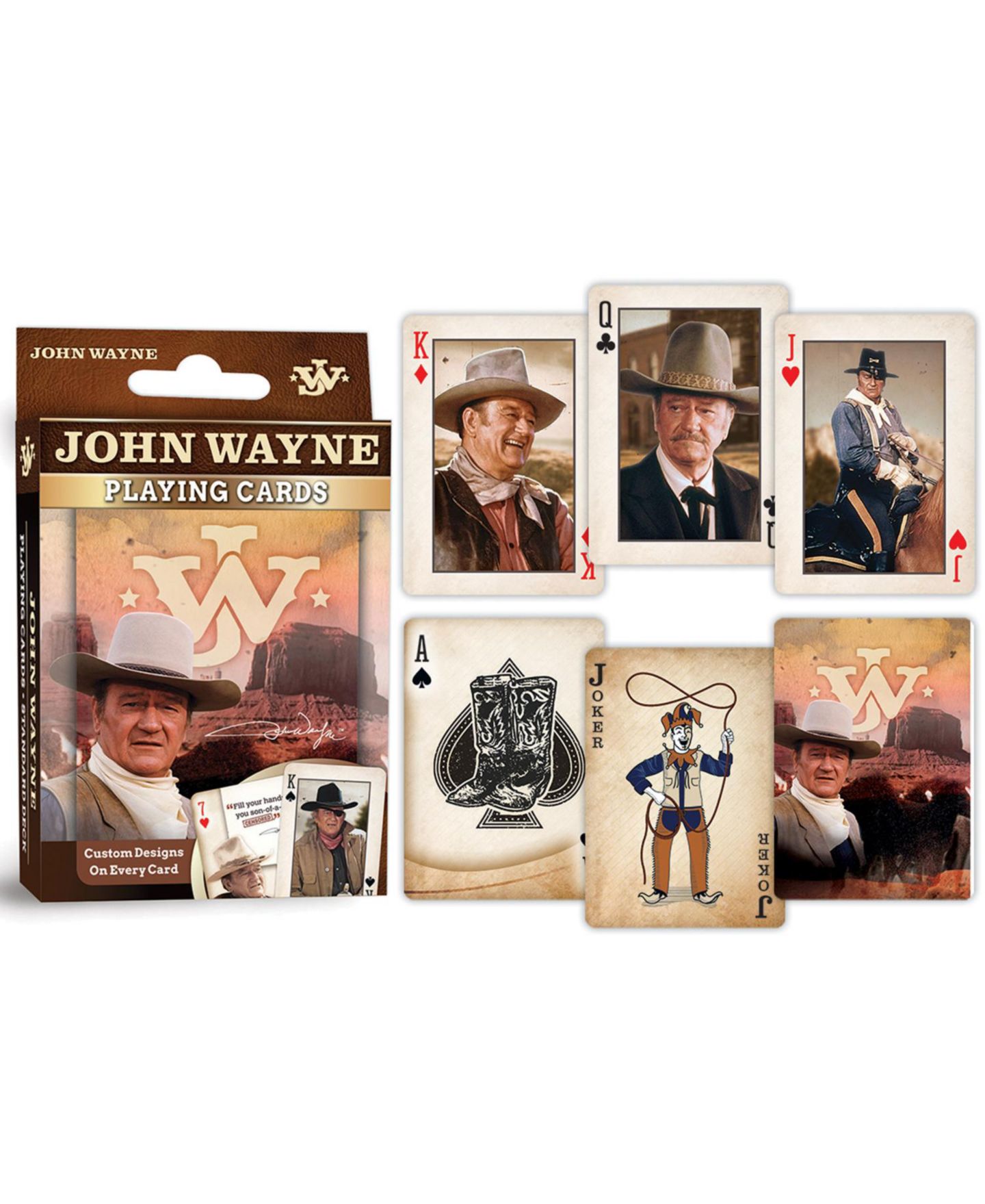 Детские игрушки MasterPieces Puzzles John Wayne Playing Cards, 54-Card Deck, Ages 18+ — фото 3