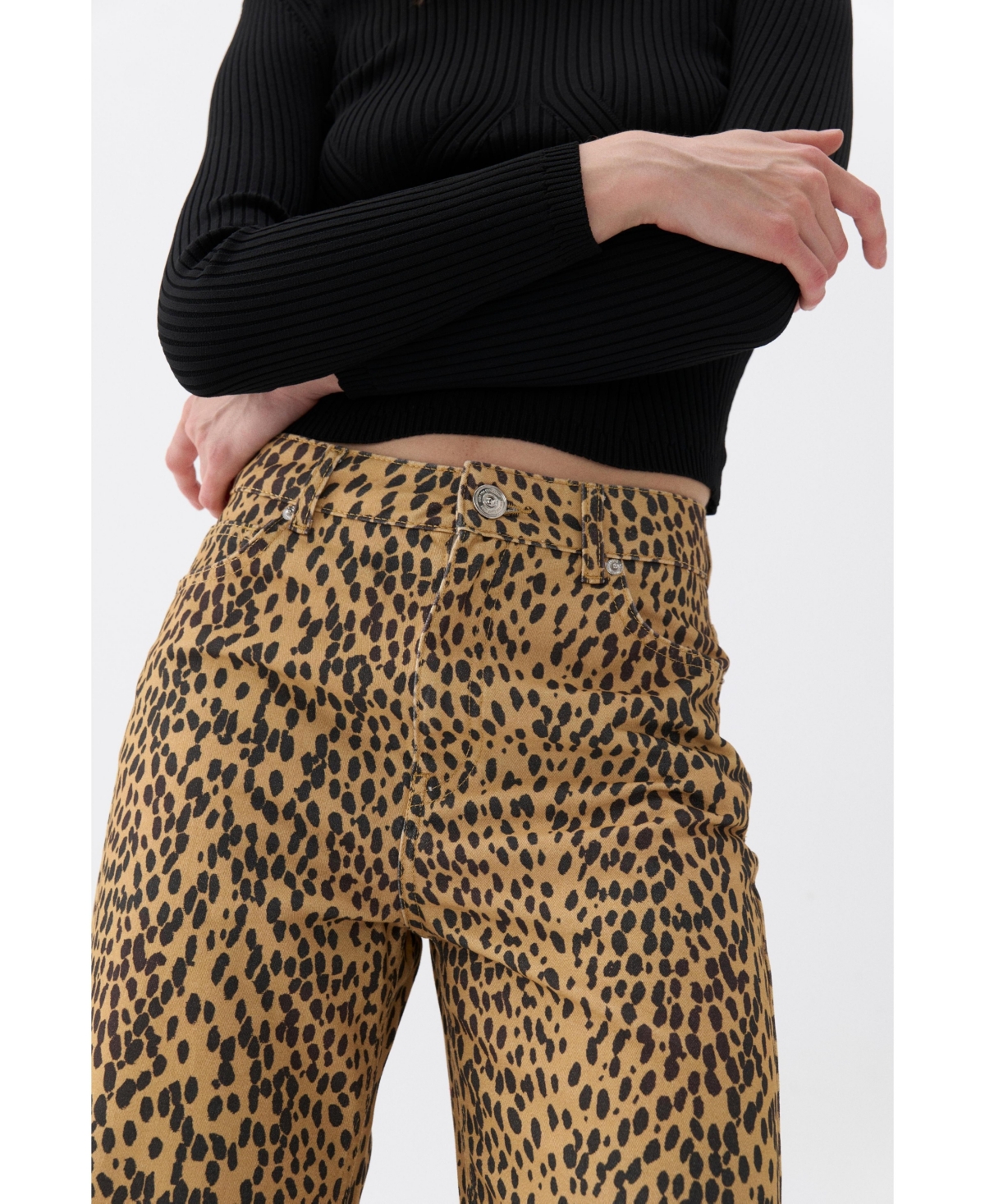 Nocturne Women's Leopard Print Jeans - Multi-colored