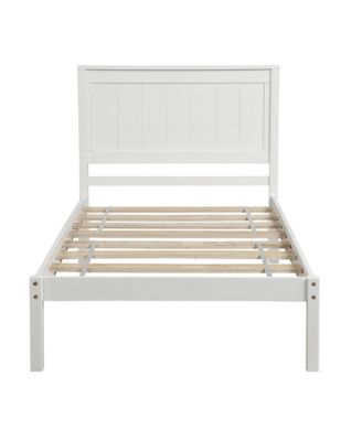Twin Platform Bed Frame with Headboard - Wood Slat Support, No Box Spring Needed