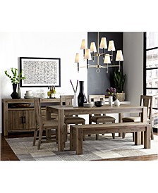 Canyon 6 Piece Dining Set, Created for Macy's,  (72" Dining Table, 4 Side Chairs & Bench)