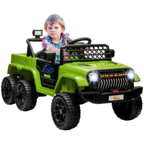 Детская игрушка Qaba 12V Ride-On Car with 2WD/4WD Switch and Remote Control, Ages 3-8, цвет: Зелёный