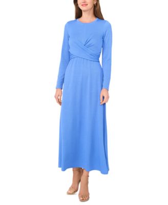 MSK - Women's Crossover-Waist Textured Maxi Dress