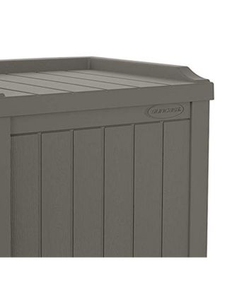 22 Gallon Outdoor Patio Small Deck Chest Box with Storage Seat, Stone
