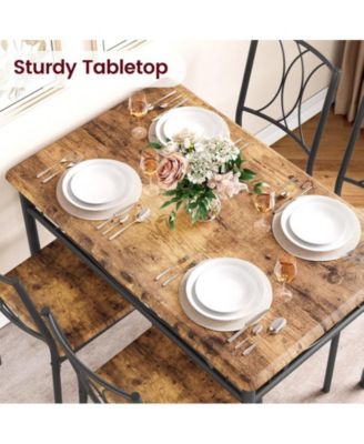 Kitchen Dining Room Table Set for 4 with Chairs, Dining Table with Chairs, 5 Piece Dining Table Set