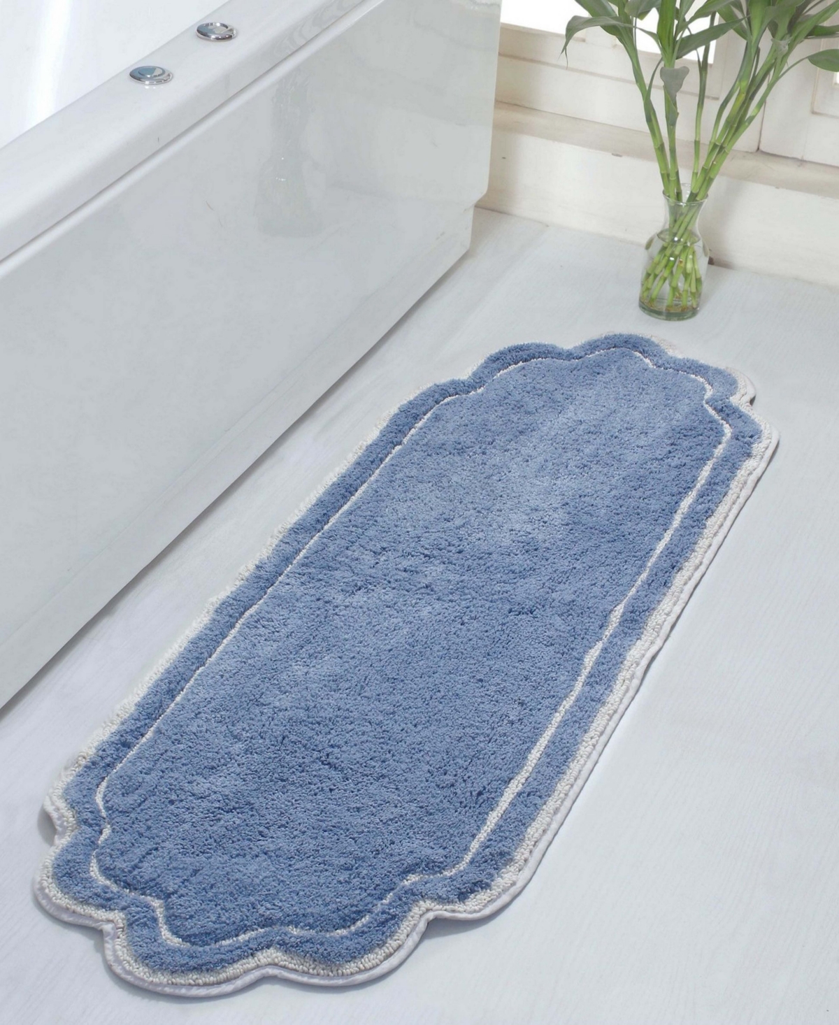 Home Weavers Allure Runner Bathroom Rug, 21" X 54" In Blue