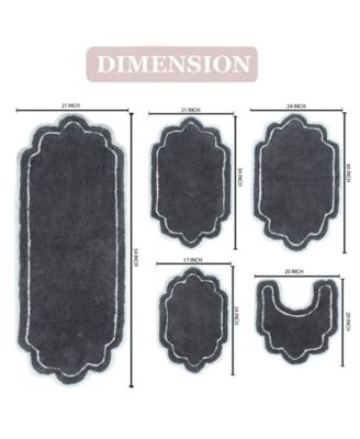 Allure Bathroom 5-Pc. Bath Rug Set