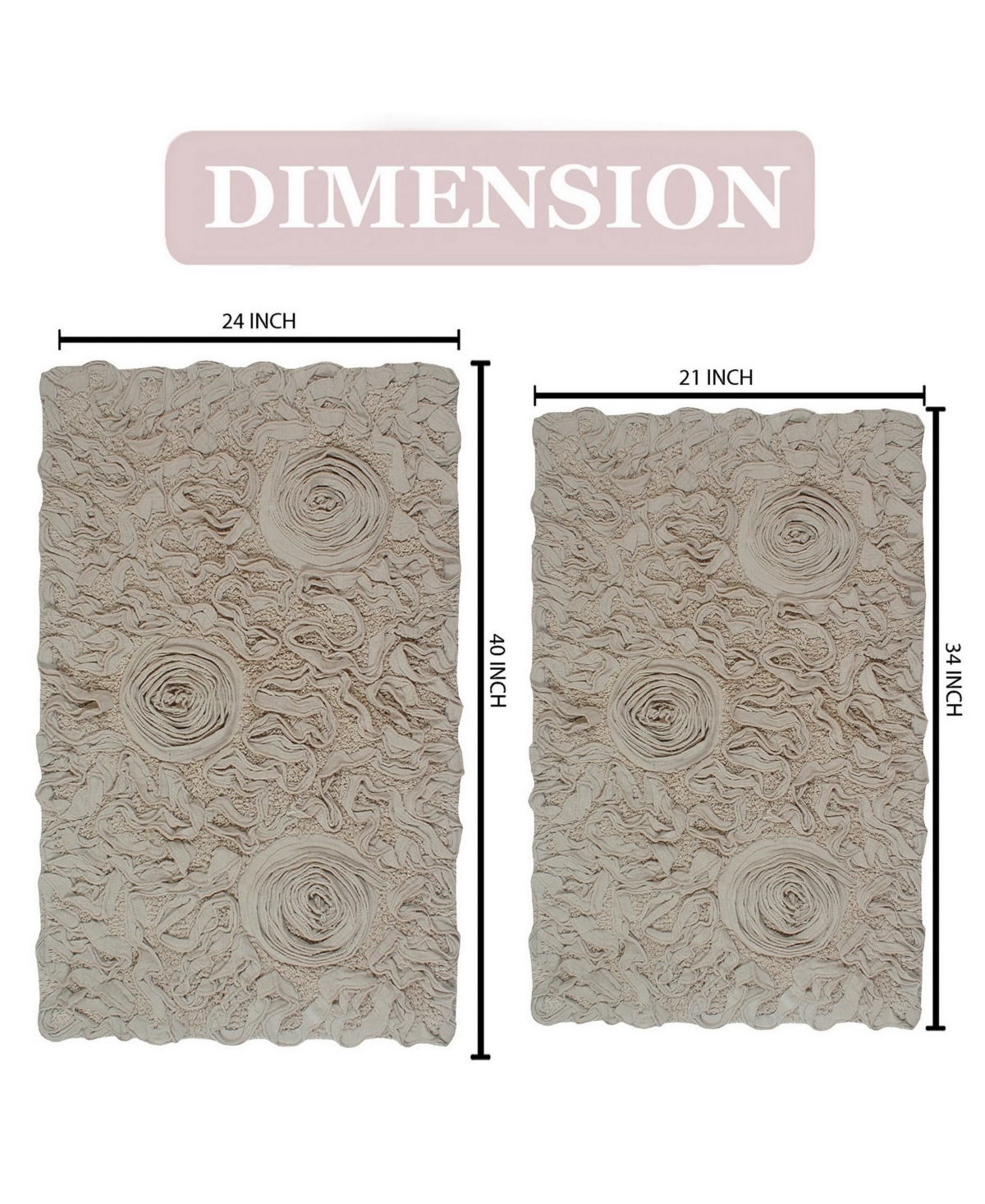 Home Weavers Bell Flower 2-pc. Bath Rug Set In Linen