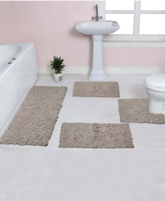 Home Weavers Bell Flower 4-Pc. Bath Rug Set