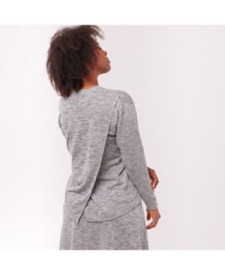 Women's Ava Back Wrap Top With Shoulder Snaps Extra Soft