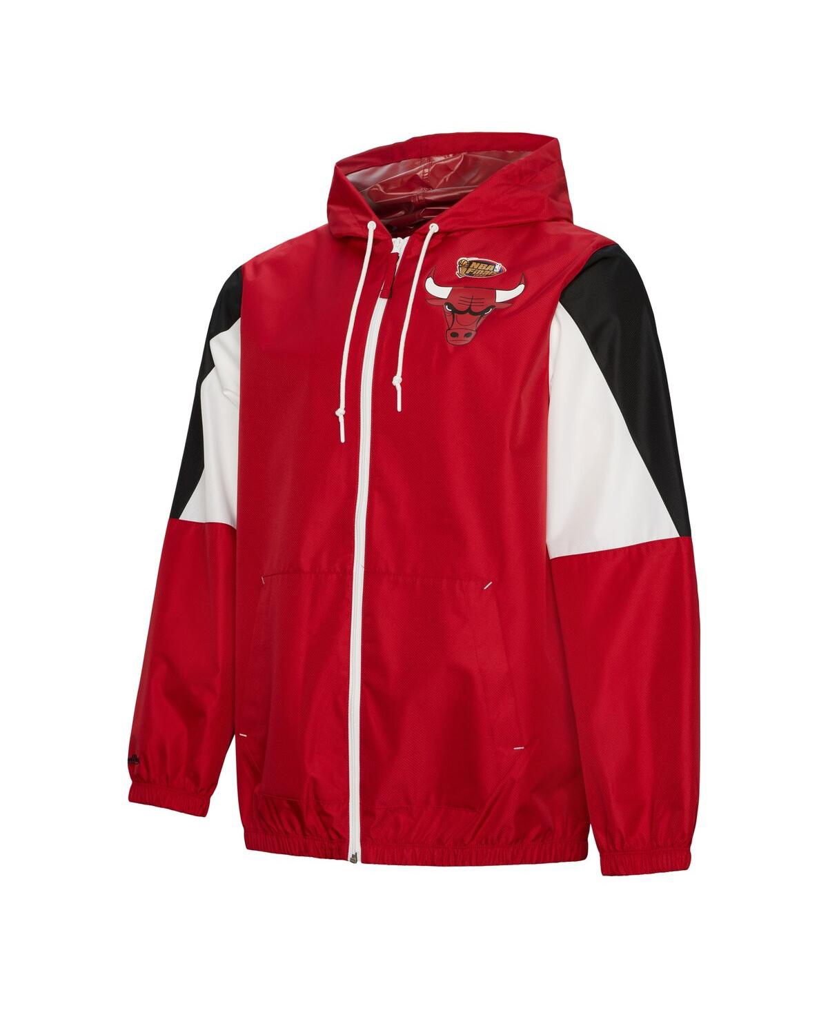 Mitchell & Ness Men's Red Chicago Bulls Throw It Back Full-zip Windbreaker Jacket In Red