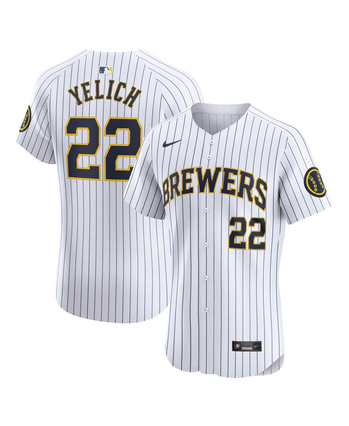 Nike Men's Christian Yelich White Milwaukee Brewers Alternate Elite Player Jersey - White