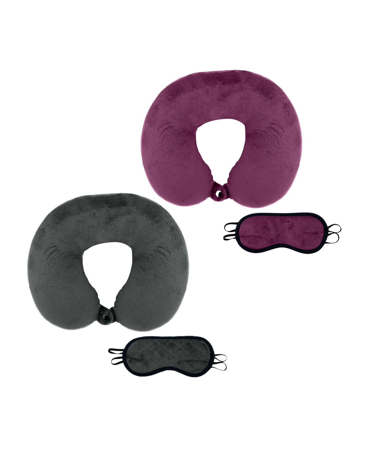 Подушки PURSONIC 2 Memory Foam Travel Pillows with Sleep Masks by – Ultimate Comfort for Couples on the Go — фото 1