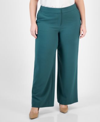 Plus Size Mid-Rise Wide-Leg Pants