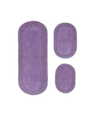 Double Ruffle 3-Pc. Bath Rug Set with Runner