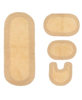 Double Ruffle 4-Pc. Bath Rug Set with Contour