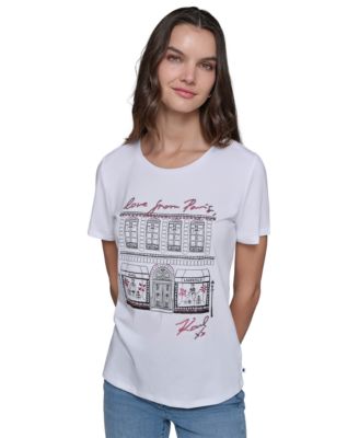 KARL LAGERFELD PARIS - Petite Graphic Short-Sleeve T-Shirt