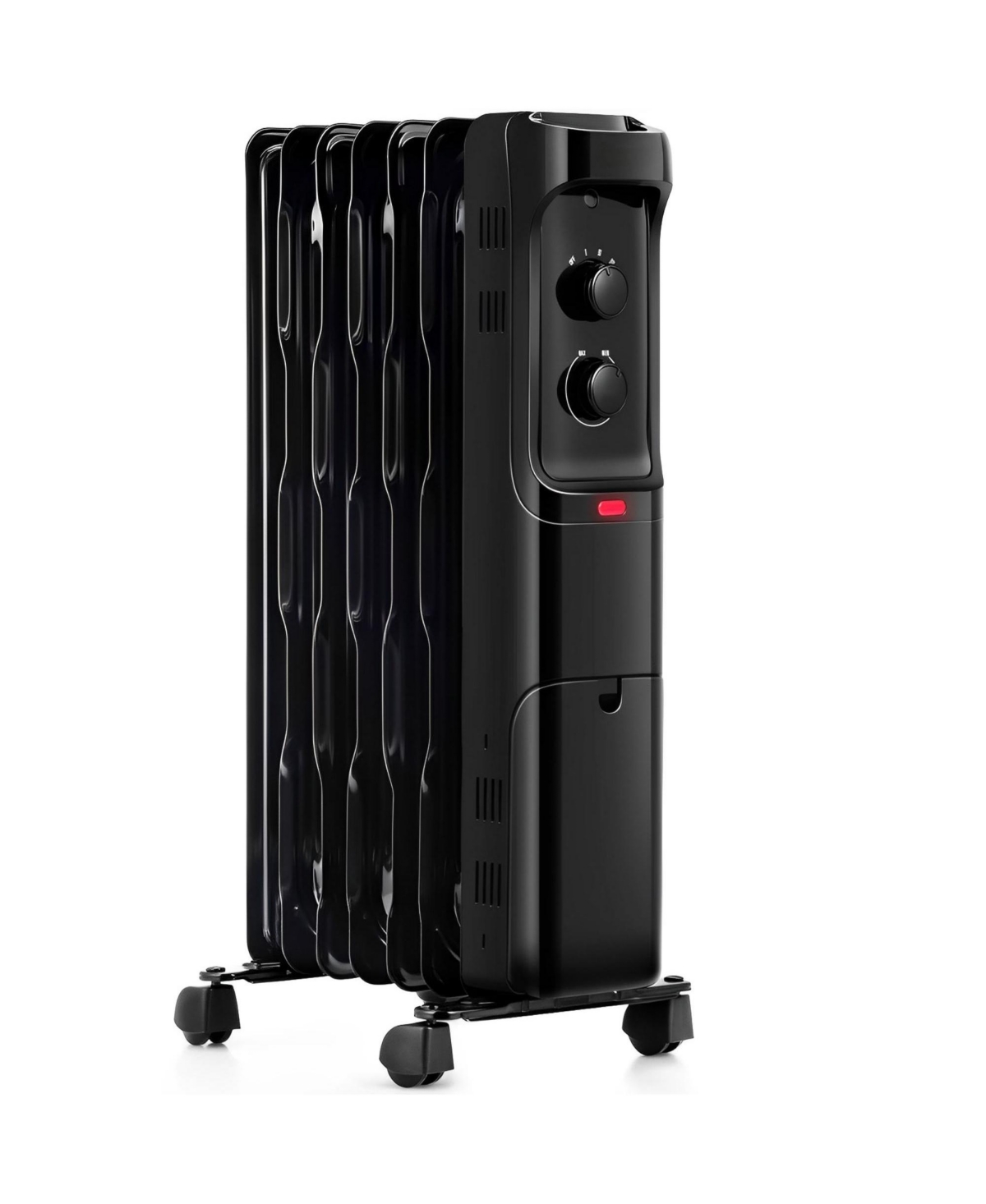 Skonyon 1500W Oil Filled Portable Radiator Space Heater with Adjustable Thermostat- Black