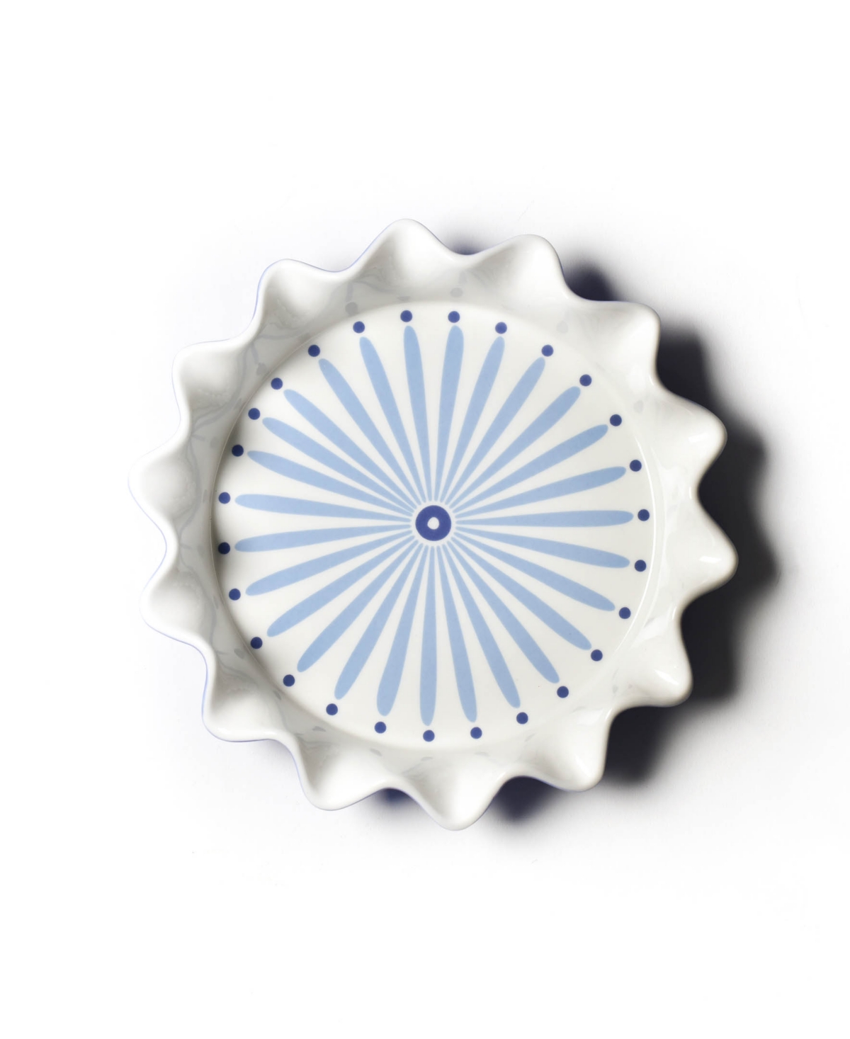 Coton Colors Iris Burst 8" Ruffle Pie Dish In Blue