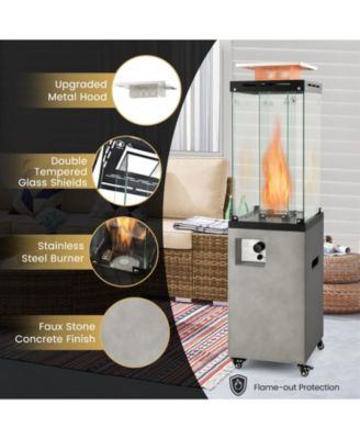 41 000 BTU Propane Patio Heater with Metal Hood-Gray