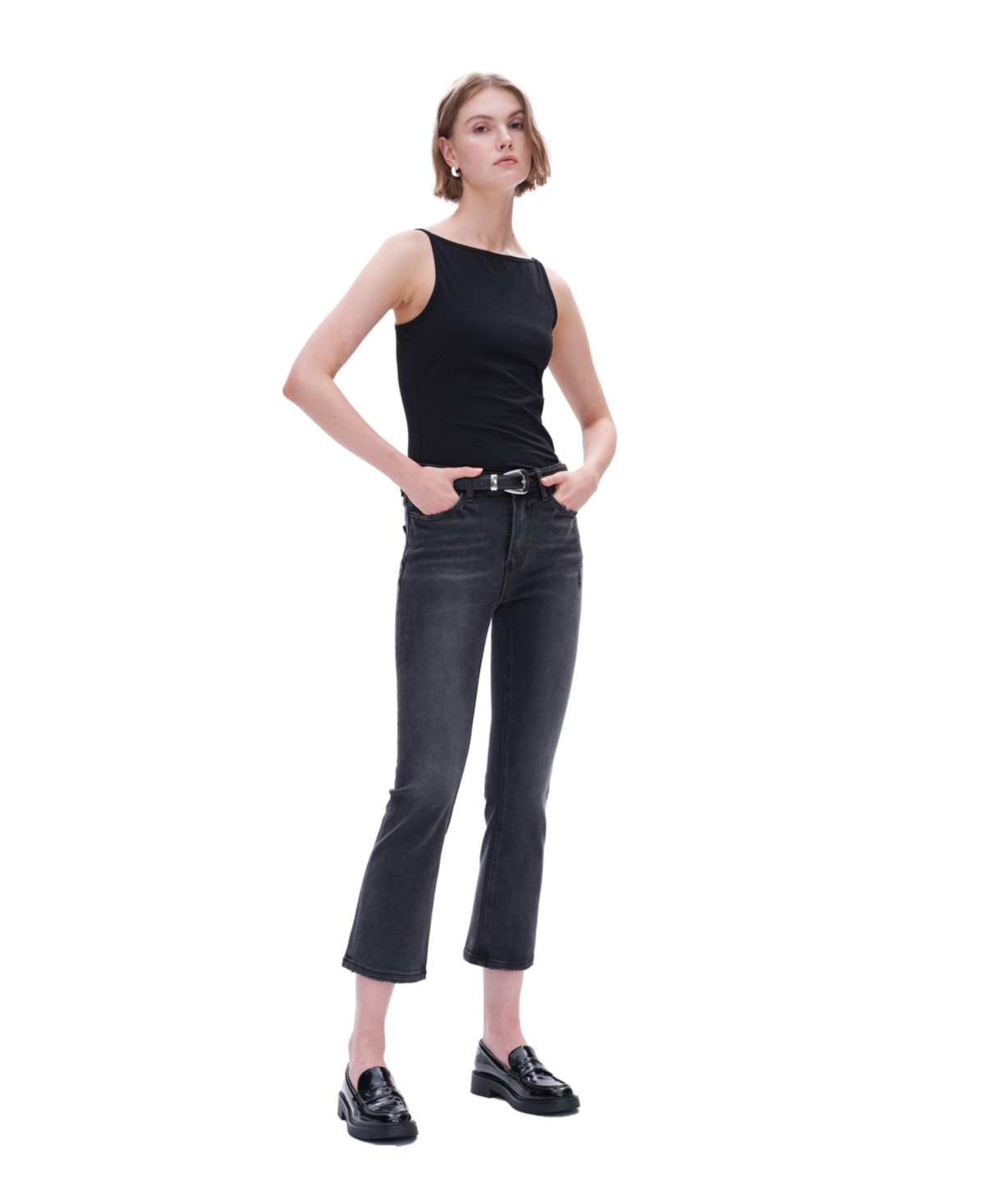 Bayeas Women's Elaine High Rise Crop Flare Jeans