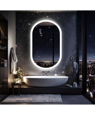 500 x 800mm Oval Led Bathroom Vanity Mirror with Backlit Dimmable 3 Lights Anti-fog