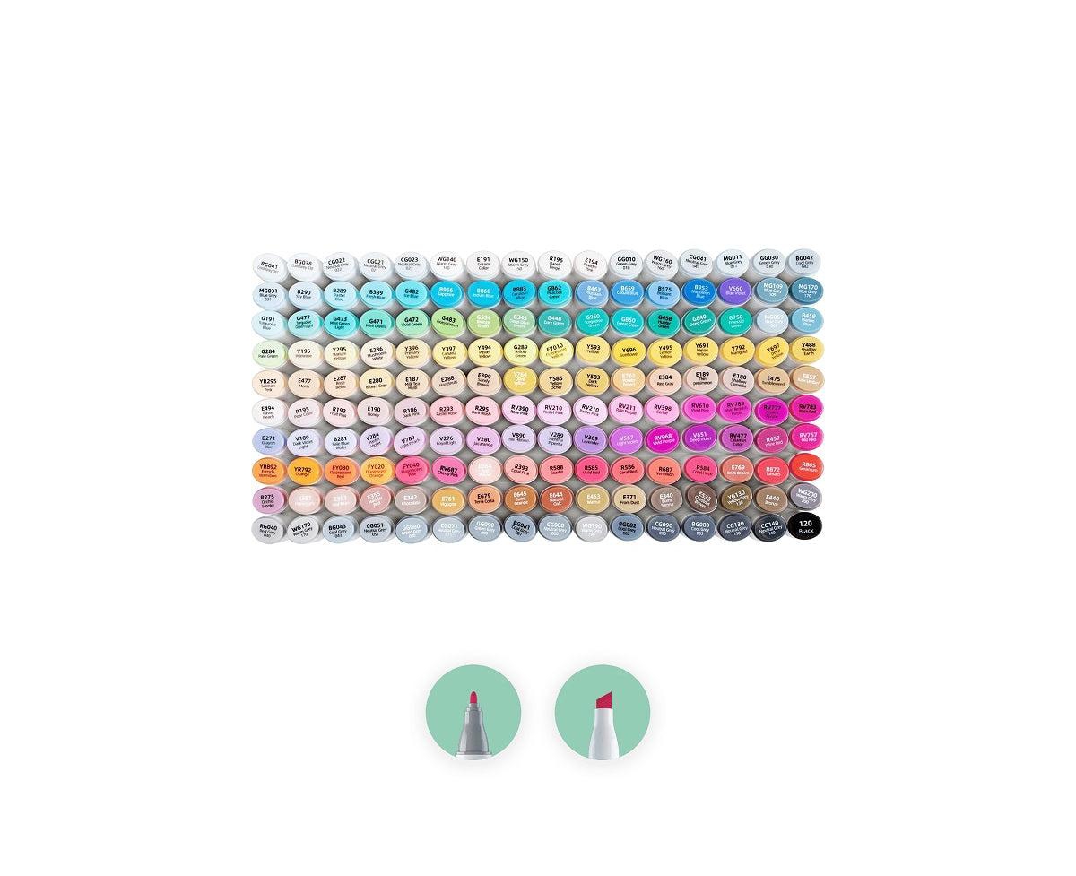 Ohuhu Oahu 160ct Fine/Chisel Dual Tip Alcohol Markers Y30-80401-86 - Assorted Pre-pack (See Table 9