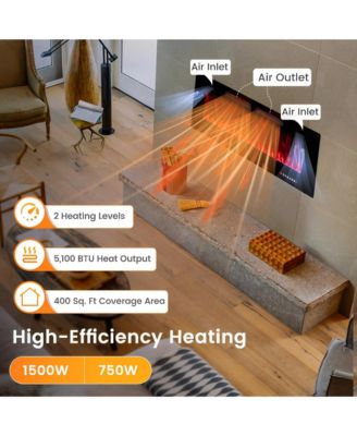 50 Inch Ultra-Thin Electric Fireplace with Decorative Crystals