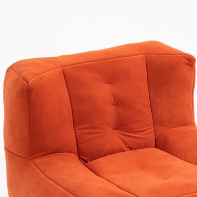 Bean Bag Chair Set, Fluffy Upholstery, Includes Ottoman, Super Soft, Lounge Seating, Living Room Furniture