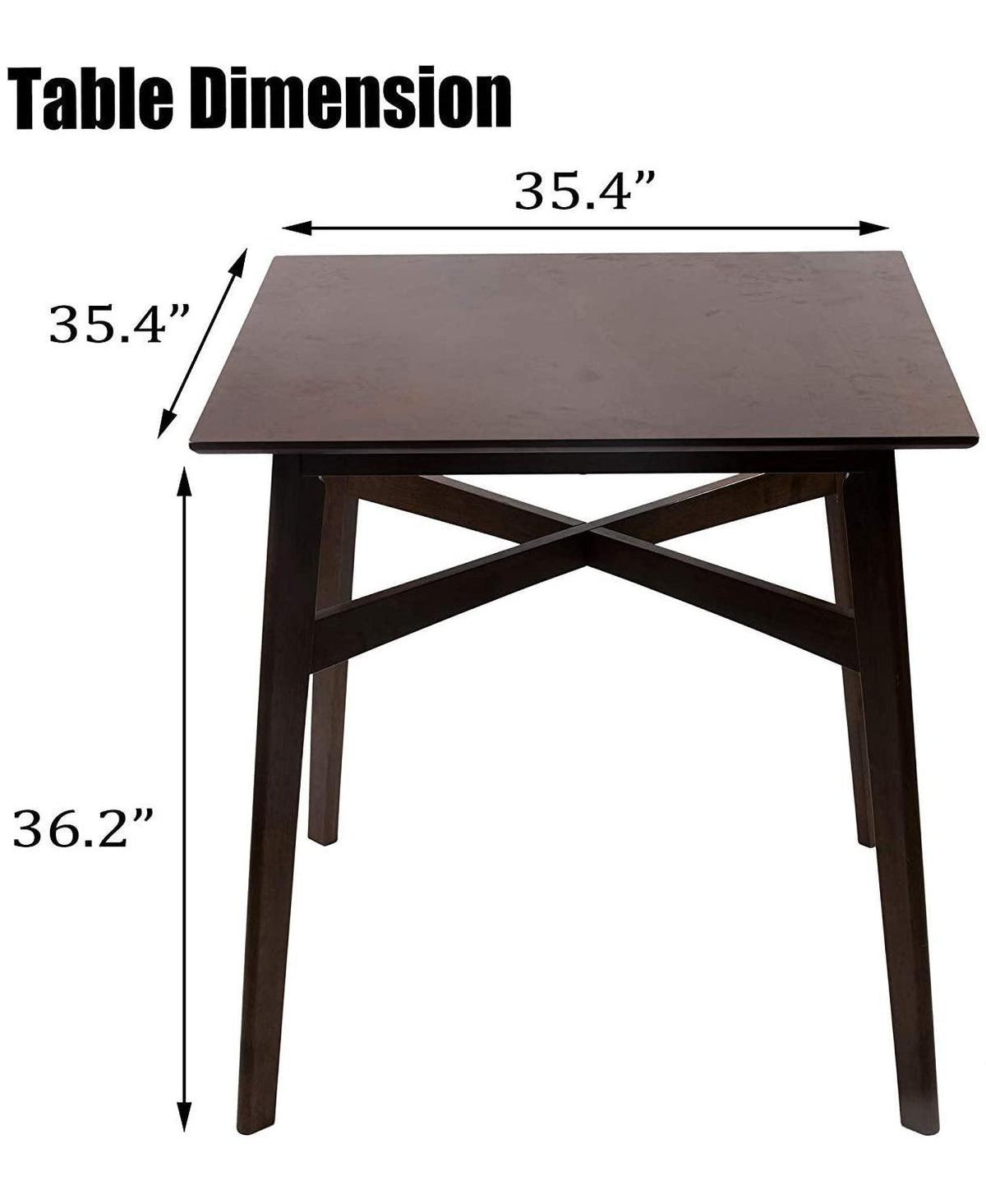 SlickblueSquare Dining Table for 4 - Stylish Wood Table for Home Kitchens - Espresso