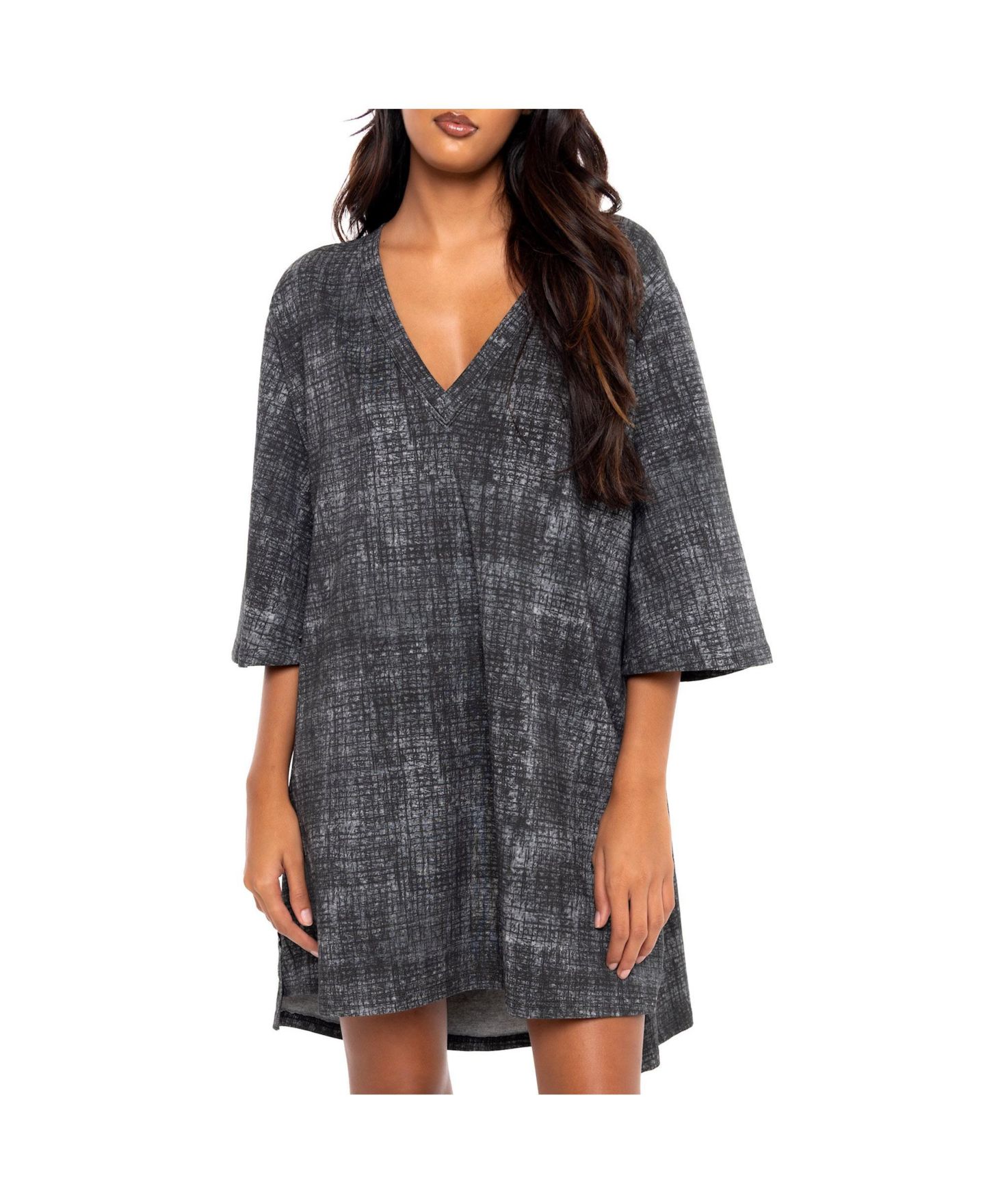 Женское платье Dai Moda Oversized V-NECK Scratch, цвет: Угольный — фото 1