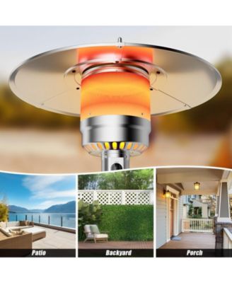 Outdoor Heater Propane Standing LP Gas Steel with Table and Wheels