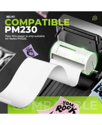 Nelko Genuine Self-Adhesive Thermal Printer Stickers, Compatible with PM230 Mini Sticker Printer, 54mmx3.5m, 3 Rolls