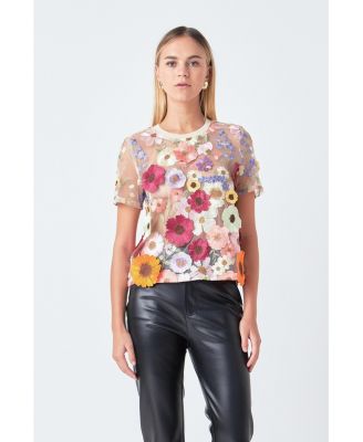 Women's Floral Embroidered Top