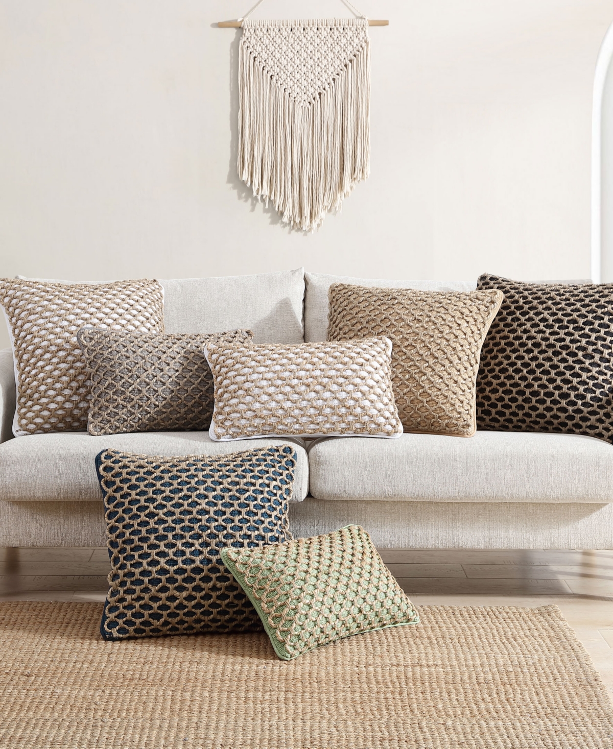 Boho Living Jada Jute Decorative Pillow, 20" X 20" In Rust