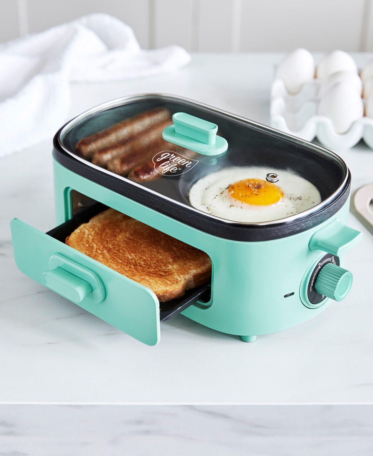 Greenlife 3-in-1 Healthy Breakfast Maker In Turquoise
