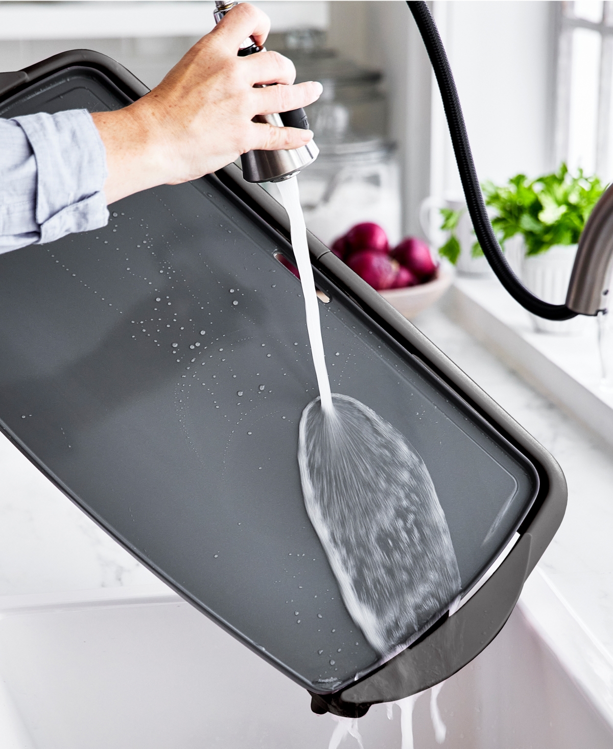 Greenlife 23" Ceramic Nonstick Healthy Griddle Xl In Black