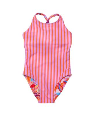 Big Girls Blooming Sunset Sustainable X Back Swimsuit