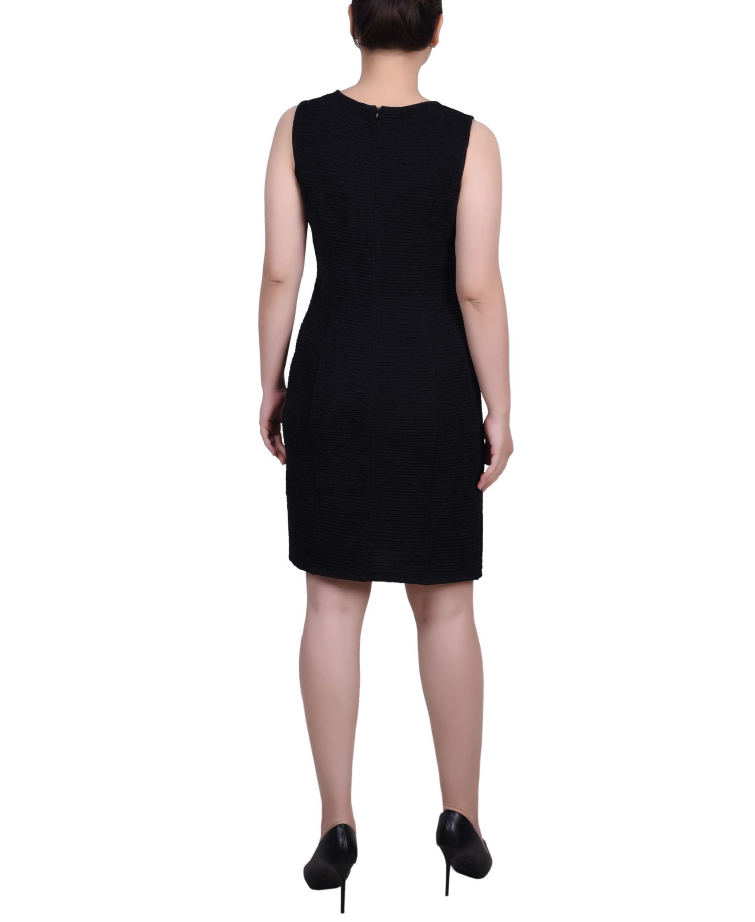 Petite Two Piece Novelty Knit and Lace Dress Set