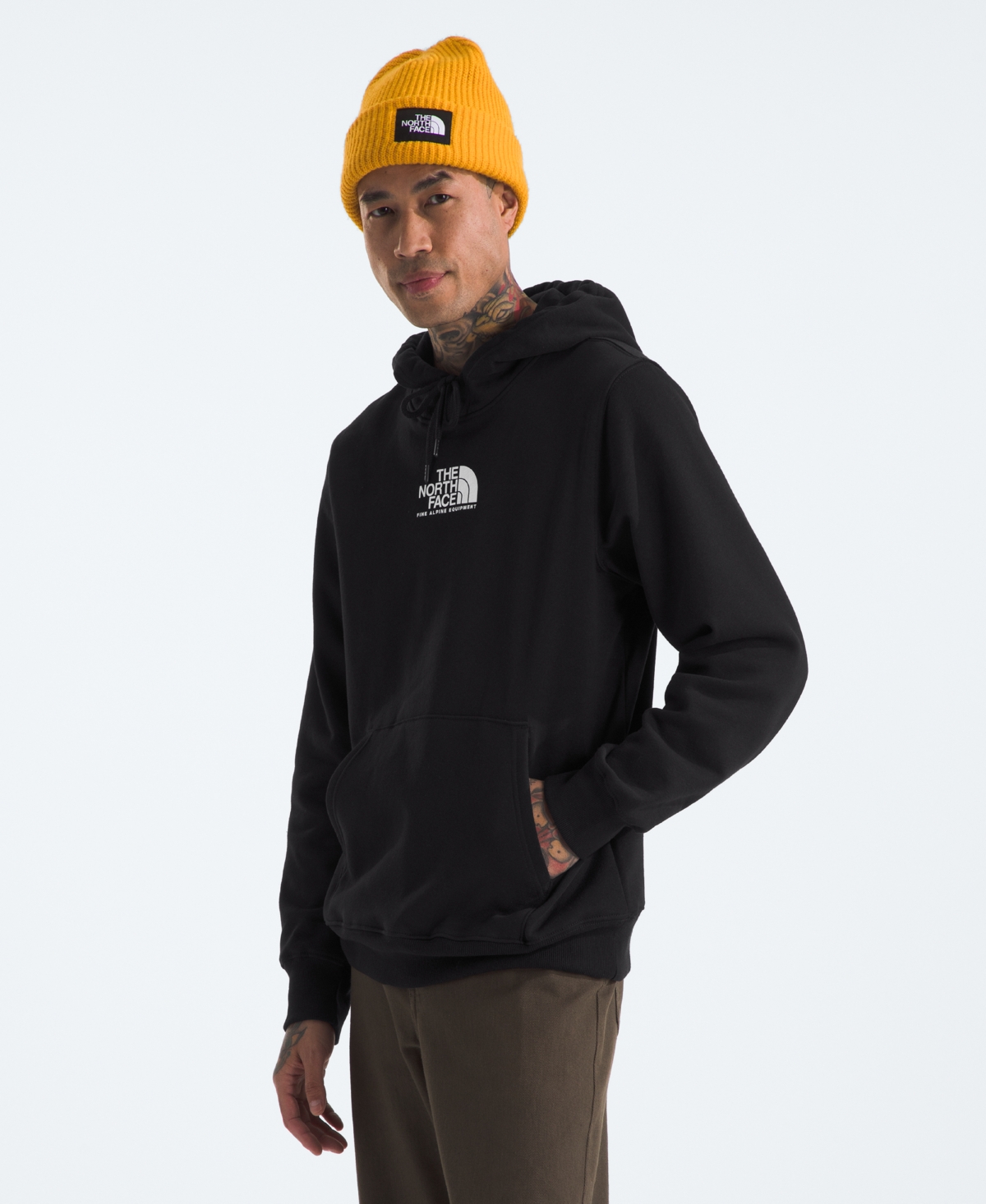 Shop The North Face Men's Fine Alpine Hooded Sweatshirt In Tnf Black,white
