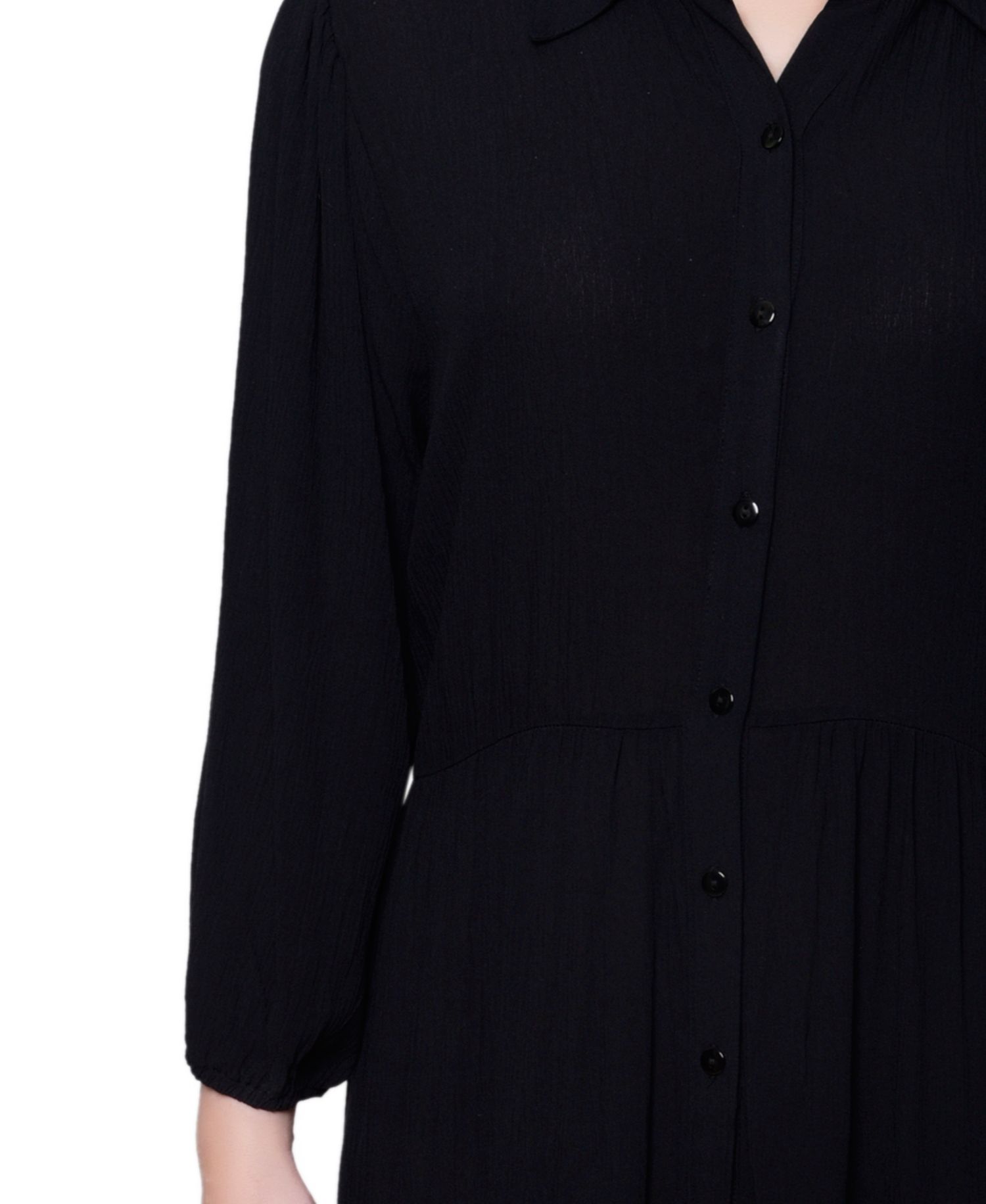 Petite 3/4 Sleeve Crinkle Tiered Maxi Dress