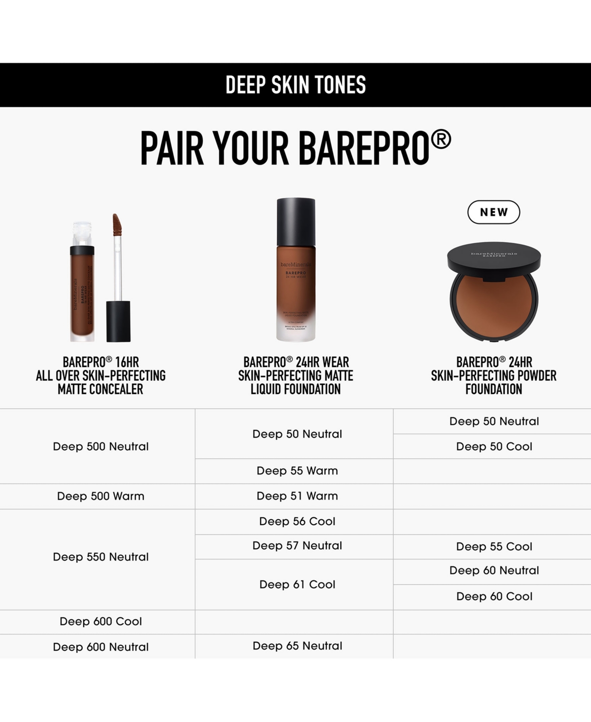 Bareminerals Barepro 24hr Skin Perfecting Powder Foundation In Deep 50 Cool